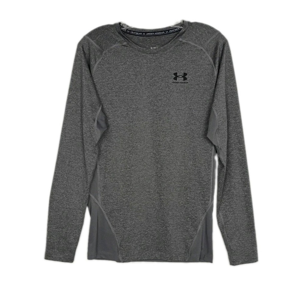 Under Armour HeatGear Compression Pullover T-Shirt Men's Gray Long Sleeve Sz XL